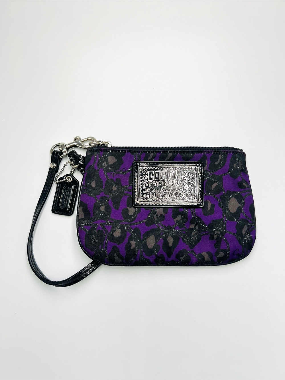 Coach Poppy Ocelot Leopard Print Wristlet